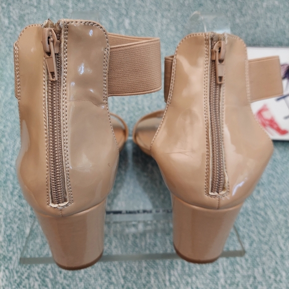 Beige Patent Dressy Sandals with Ankle Strap, sz 12 - Picture 5 of 10